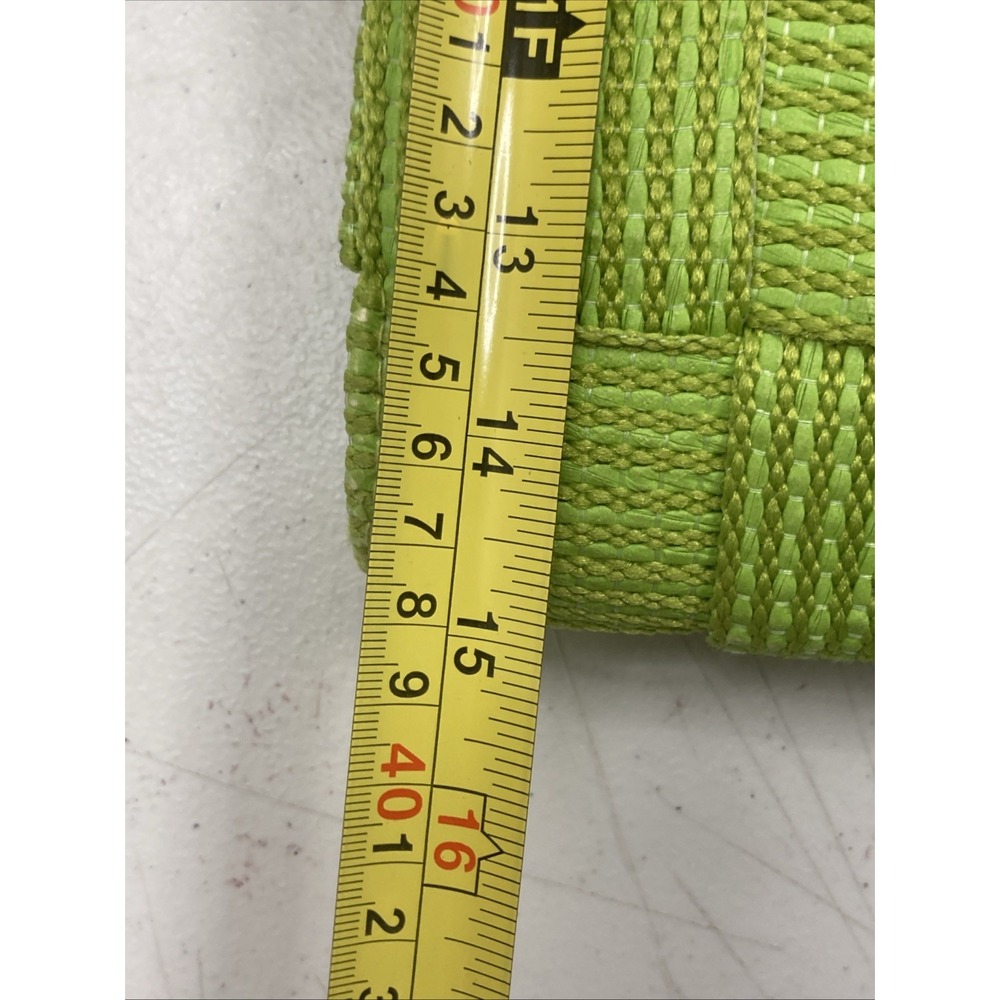 Vtg M&G Bertini Italy Seatbelt Woven Handbag Purse Lucite Handles Lime Green - Picture 14 of 15